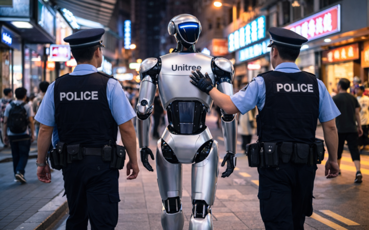 Humanoid Robot Escorted by Police After Startling Pedestrian in Macau