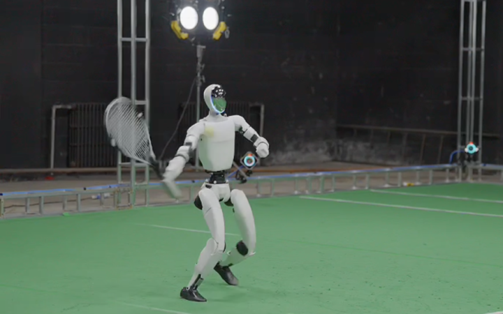 Tennis Playing Humanoid Robot Learns from Imperfect Data and Beats Its Creator