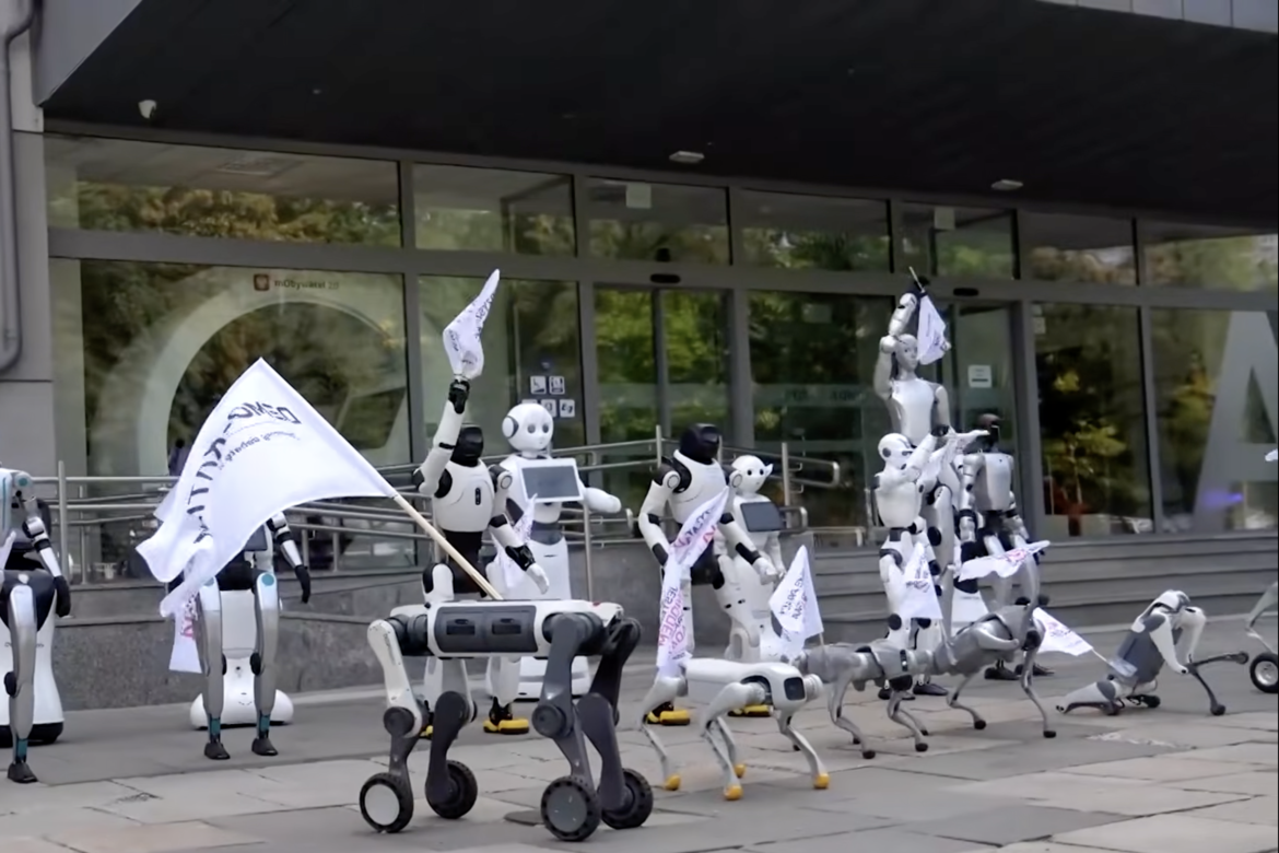 Robots March on Warsaw’s Digital Ministry to Demand AI Regulation